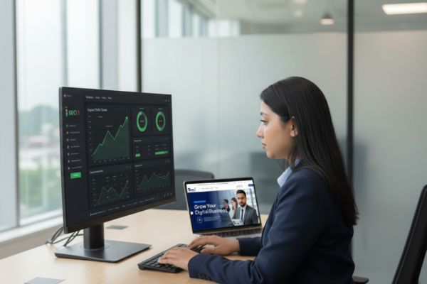 SEO analyst at Trend Web Technologies monitoring website performance and growth analytics