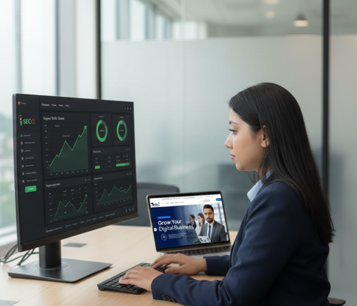 SEO analyst at Trend Web Technologies monitoring website performance and growth analytics