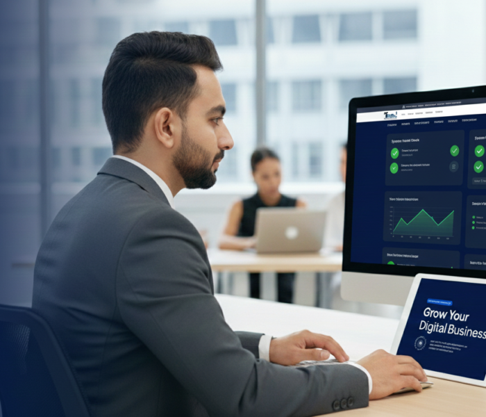 Trend Web Technologies specialist analyzing digital business growth and performance dashboards