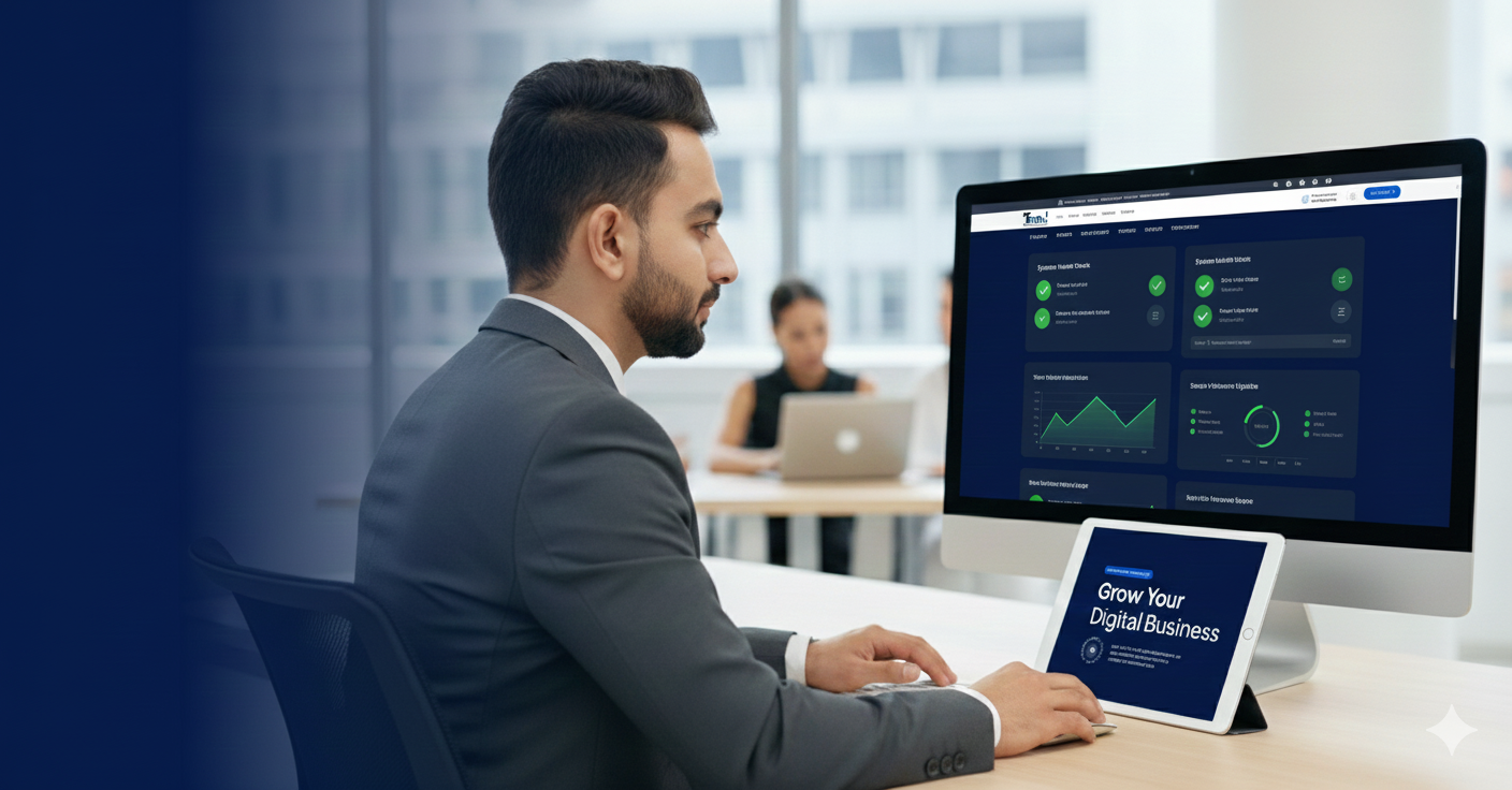 Trend Web Technologies specialist analyzing digital business growth and performance dashboards