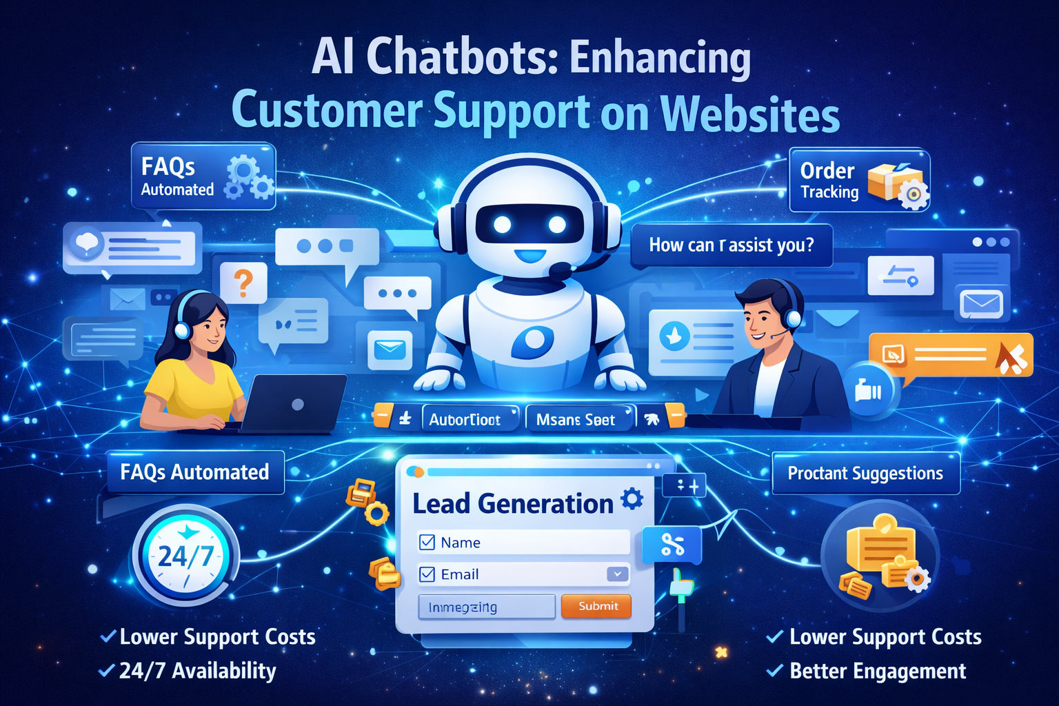 Discover how AI chatbots enhance customer support on websites by improving response time, user experience, and 24/7 customer engagement.