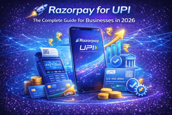 Razorpay for UPI – The Complete Guide for Businesses in 2026 | Learn how to accept UPI payments online with Razorpay, integrate with WooCommerce, understand fees, and boost conversions.