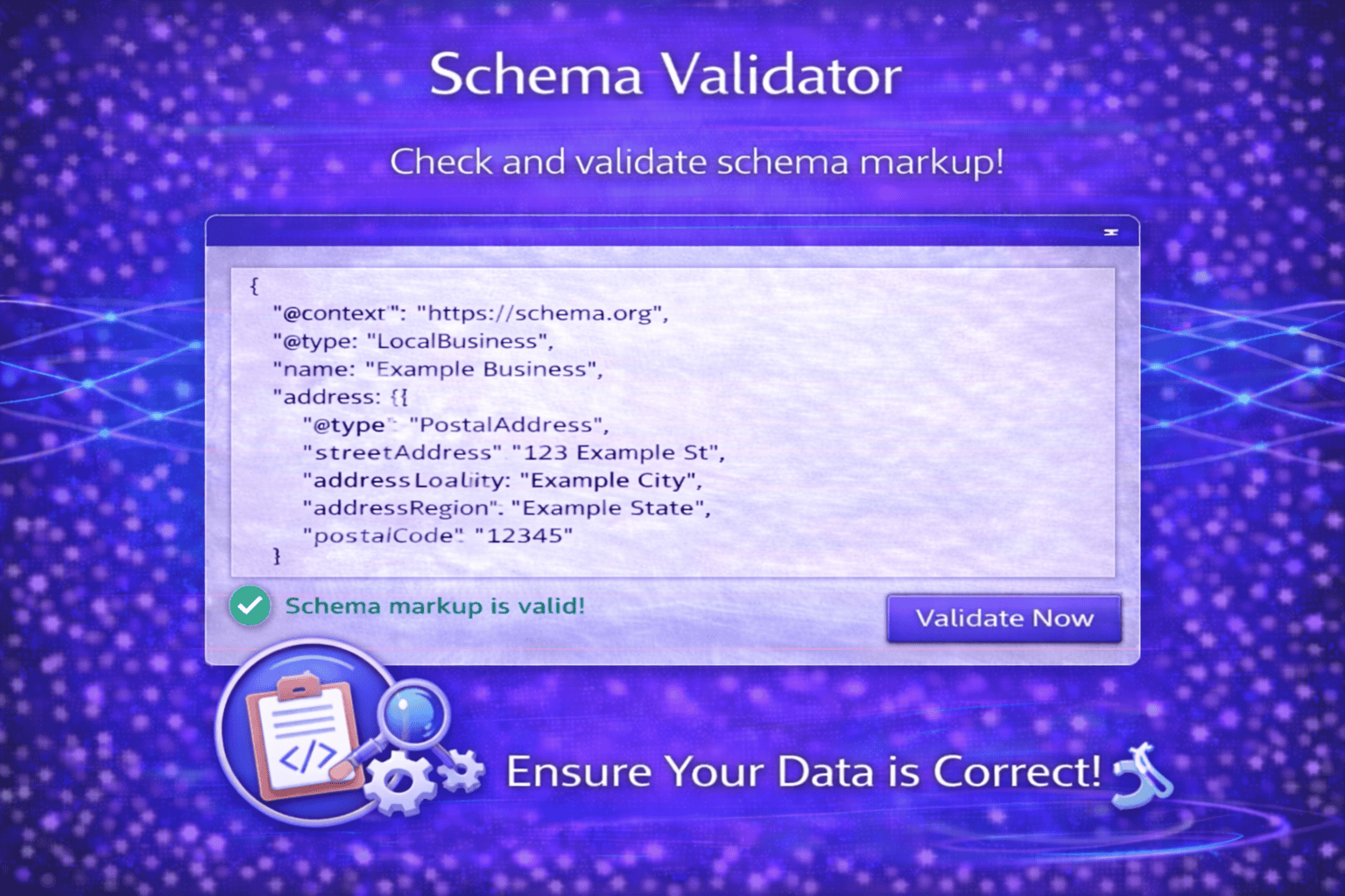 Schema Validator tool interface for validating structured data and JSON-LD markup