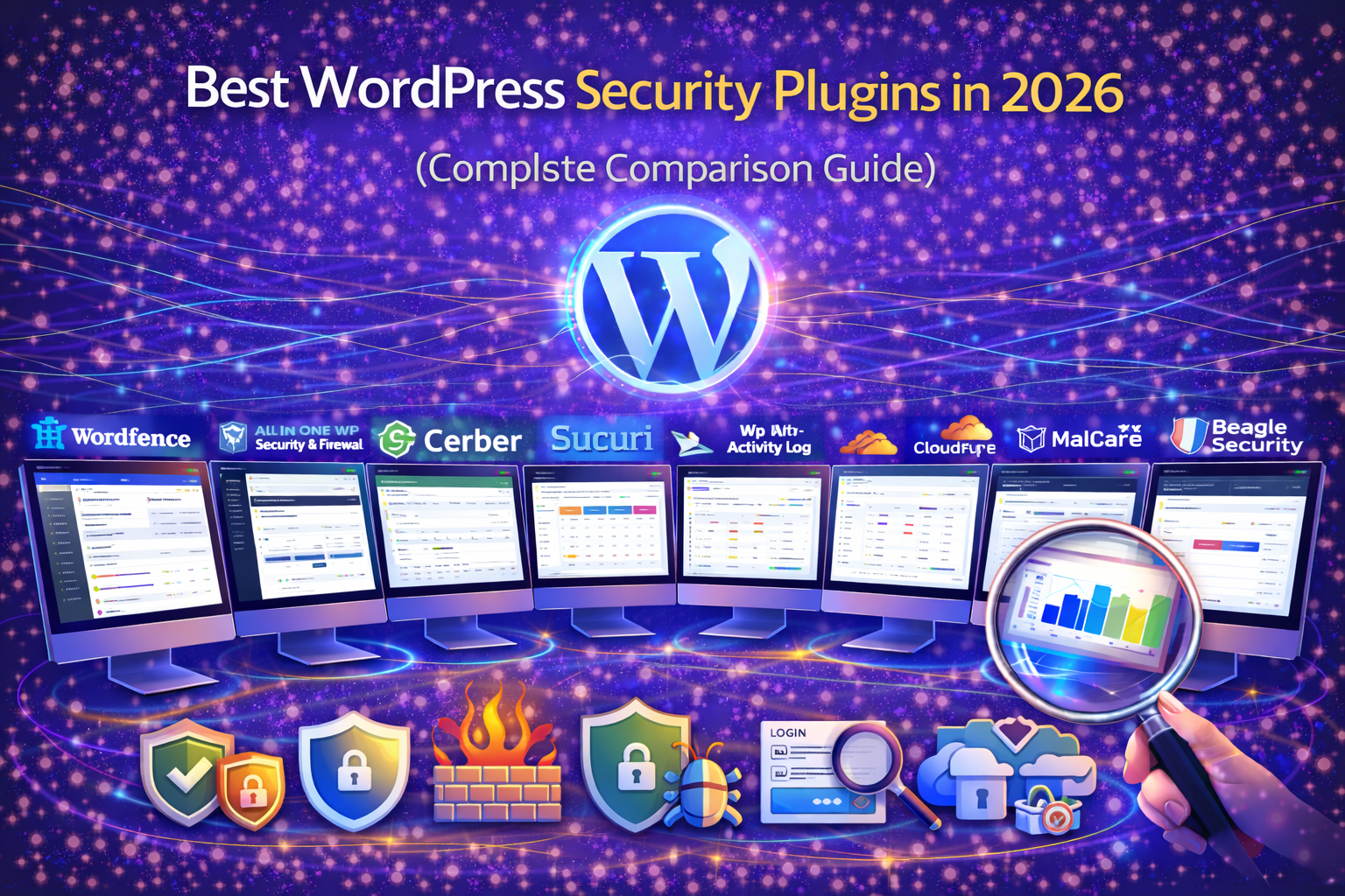 Looking for the best WordPress security plugin? Compare Wordfence, Sucuri, MalCare, SolidWP, Cloudflare and more to protect your website from malware, hackers, and brute-force attacks.